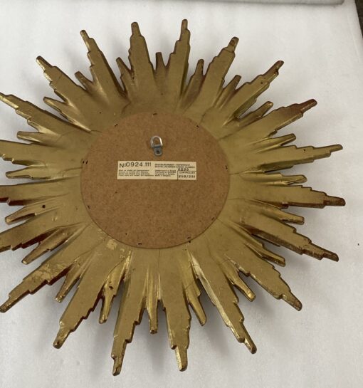 1970′ Paire De Miroirs Ou Similaires Soleil Résine Dorée Diametre 48 cm – Image 8