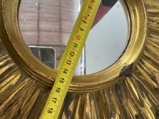 1970′ Paire De Miroirs Ou Similaires Soleil Résine Dorée Diametre 48 cm – Image 5