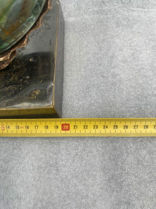 1970/80 Violin Lamp In Bronze And Glass Paste, Sculpture Signed LOHE - Image 17