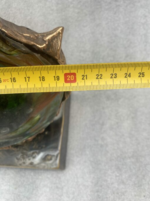 1970/80 Violin Lamp In Bronze And Glass Paste, Sculpture Signed LOHE - Image 14