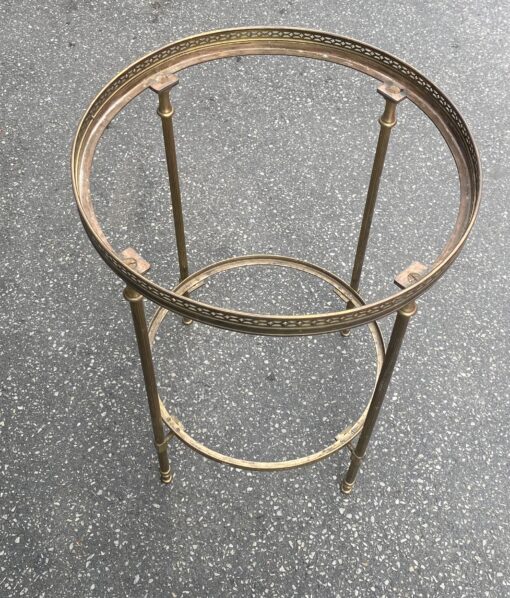 1970′ Bronze Pedestal Table With Gallery Maison Jansen Ø 41.5 H 55 cm - Image 15