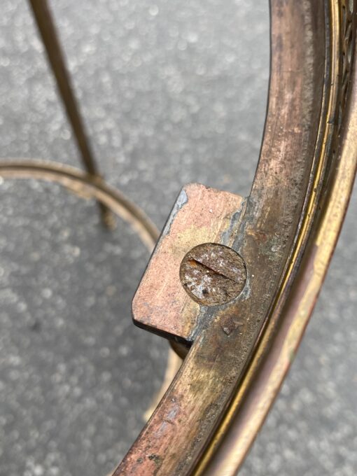1970′ Bronze Pedestal Table With Gallery Maison Jansen Ø 41.5 H 55 cm - Image 13