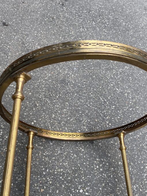1970′ Bronze Pedestal Table With Gallery Maison Jansen Ø 41.5 H 55 cm - Image 10