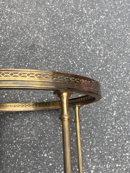 1970′ Bronze Pedestal Table With Gallery Maison Jansen Ø 41.5 H 55 cm - Image 9