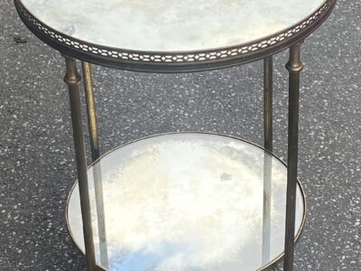 1970′ Bronze Pedestal Table With Gallery Maison Jansen Ø 41.5 H 55 cm