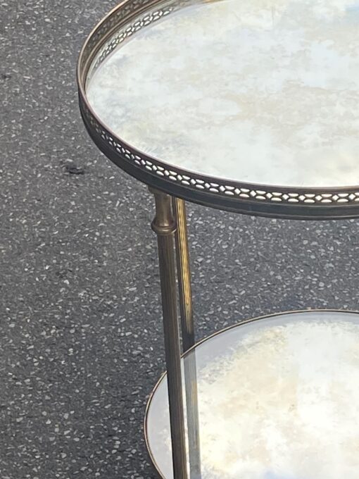 1970′ Bronze Pedestal Table With Gallery Maison Jansen Ø 41.5 H 55 cm - Image 7