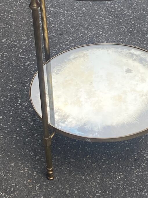 1970′ Bronze Pedestal Table With Gallery Maison Jansen Ø 41.5 H 55 cm - Image 6