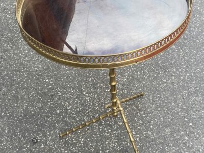 1970′ Bronze Tripod Pedestal Table With Bamboo Model Gallery Maison Baguès
