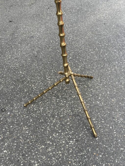 1970′ Bronze Tripod Pedestal Table With Bamboo Model Gallery Maison Baguès - Image 6