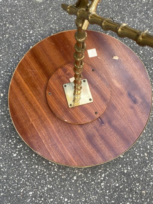 1970′ Bronze Tripod Pedestal Table With Bamboo Model Gallery Maison Baguès - Image 5