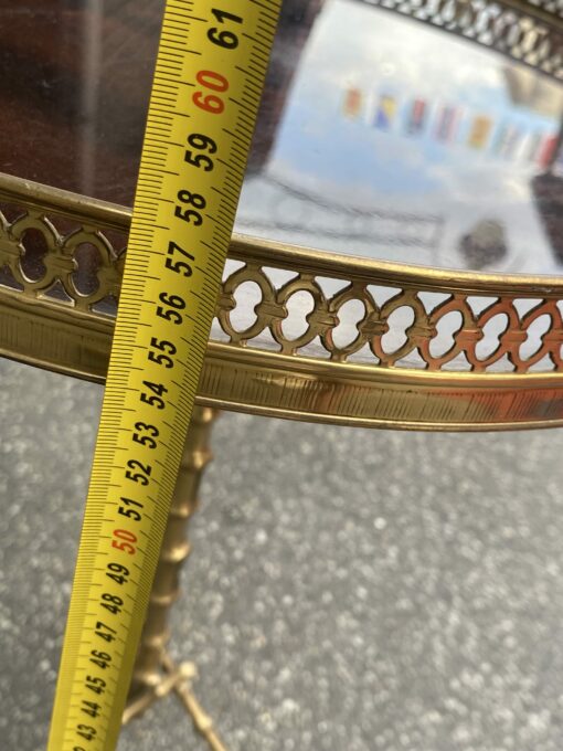 1970′ Bronze Tripod Pedestal Table With Bamboo Model Gallery Maison Baguès - Image 2