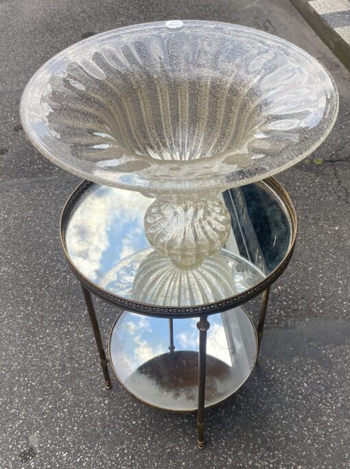 1970 ′ Murano Crystal Cup With Gold Flakes H 26 cm Ø 43 - Image 8