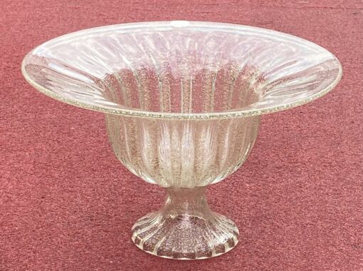 1970 ′ Murano Crystal Cup With Gold Flakes H 26 cm Ø 43 - Image 2