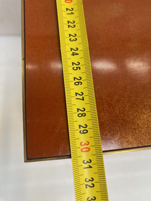 1970′  Side Table At 2 Levels Maison Jansen Orange Melamine Lacquer Trays With Vintage Gold Decors 60 X 30 H 55 cm - Image 20