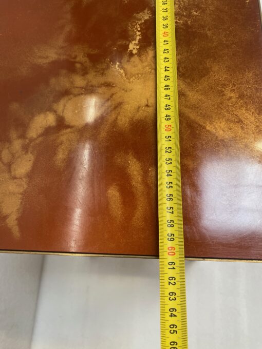 1970′  Side Table At 2 Levels Maison Jansen Orange Melamine Lacquer Trays With Vintage Gold Decors 60 X 30 H 55 cm - Image 19