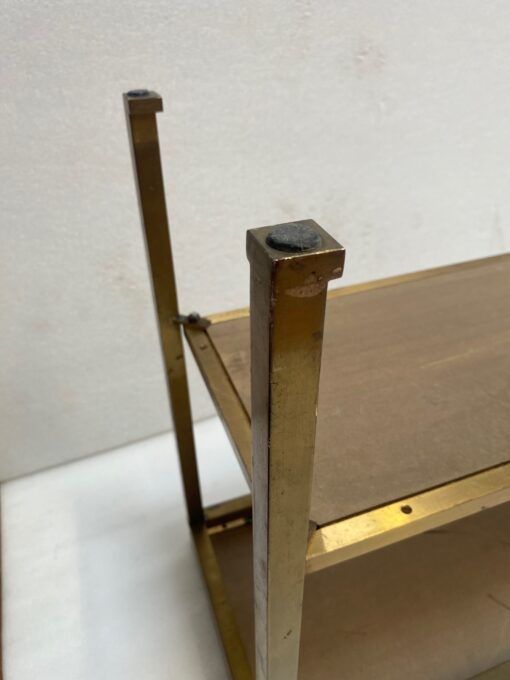 1970′  Side Table At 2 Levels Maison Jansen Orange Melamine Lacquer Trays With Vintage Gold Decors 60 X 30 H 55 cm - Image 2