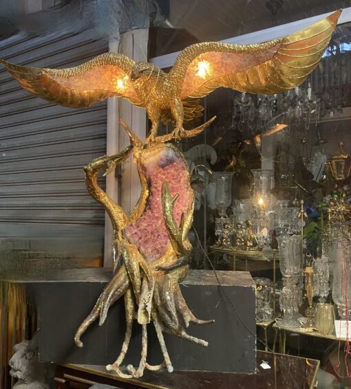 1970′ Eagle with Spread Wings Illuminating Fountain RICHARD AND ISABELLE FAURE for HONORÉ – PARIS Or Fernandez Or Duval Brasseur