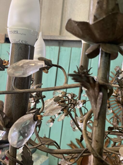 1990′ Maison Baguès Style Chandelier Foliage And Flowers 18 Lights Ø 90 cm H 110 cm - Image 5