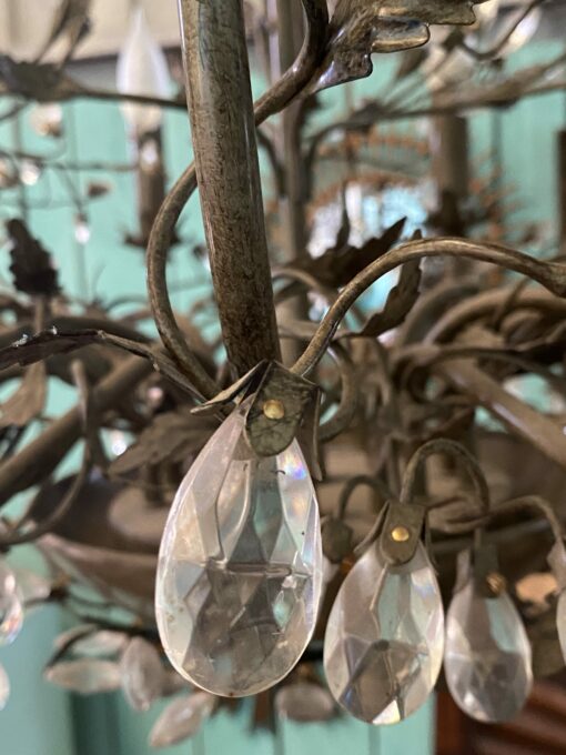 1990′ Maison Baguès Style Chandelier Foliage And Flowers 18 Lights Ø 90 cm H 110 cm - Image 4
