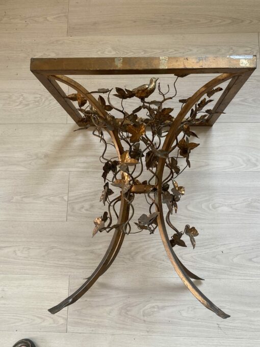 1970' Patinated Iron Pedestal Table Decor Plant With Birds 525 X 525 cm Height: 60 cm - Image 10