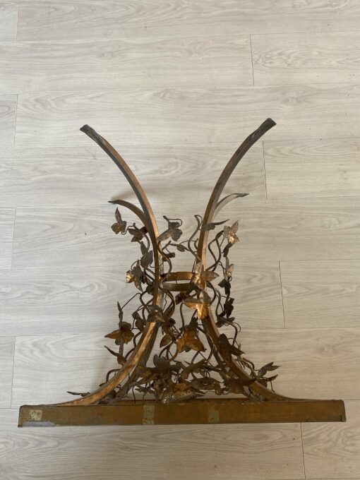 1970' Patinated Iron Pedestal Table Decor Plant With Birds 525 X 525 cm Height: 60 cm - Image 11