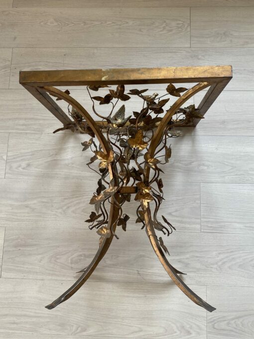 1970' Patinated Iron Pedestal Table Decor Plant With Birds 525 X 525 cm Height: 60 cm - Image 12