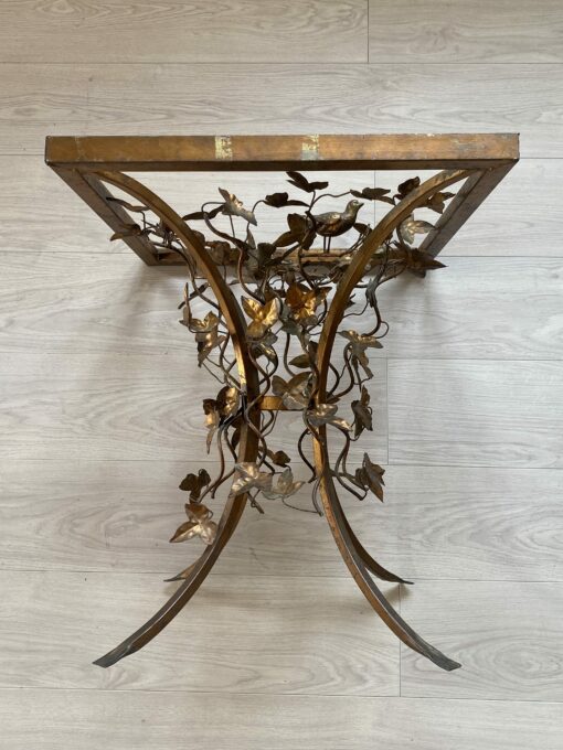 1970' Patinated Iron Pedestal Table Decor Plant With Birds 525 X 525 cm Height: 60 cm - Image 13