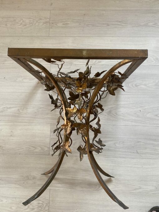 1970' Patinated Iron Pedestal Table Decor Plant With Birds 525 X 525 cm Height: 60 cm - Image 14