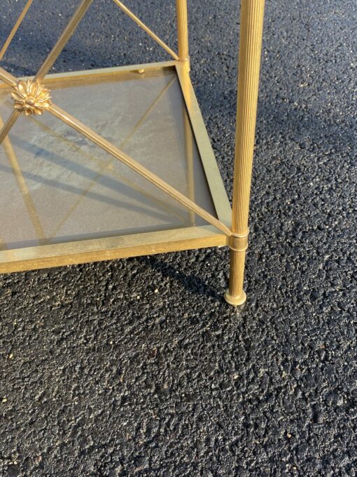 🔍  1950/70′ Pair of Brass Shelves at 3 Levels Maison Baguès with Braces with Daisies 32 X 41 X H 63 cm - Image 7