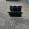 1950/70' Jacques Adnet Magazine Holder Leather And Bronze Or Golden Brass - Image 18