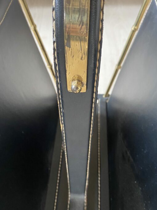1950/70' Porte Revue Jacques Adnet Cuir Et Bronze Ou Laiton Doré – Image 10