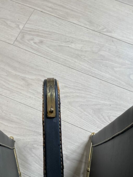 1950/70' Porte Revue Jacques Adnet Cuir Et Bronze Ou Laiton Doré – Image 6