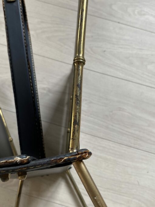 1950/70' Porte Revue Jacques Adnet Cuir Et Bronze Ou Laiton Doré – Image 4