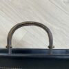 1950/70' Jacques Adnet Magazine Holder Leather And Bronze Or Golden Brass - Image 2