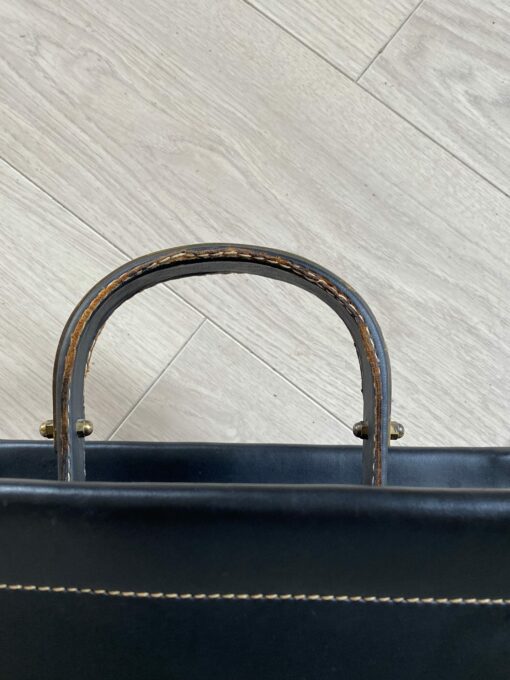 1950/70' Porte Revue Jacques Adnet Cuir Et Bronze Ou Laiton Doré – Image 2