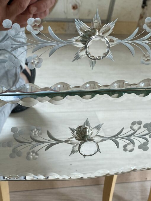 1950/70' Pair Of Art Deco Mirror Bedside Tables - Image 15