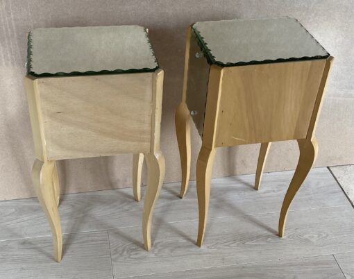 1950/70' Pair Of Art Deco Mirror Bedside Tables - Image 8