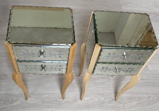 1950/70′ Paire De Chevets Art Deco Miroir – Image 17