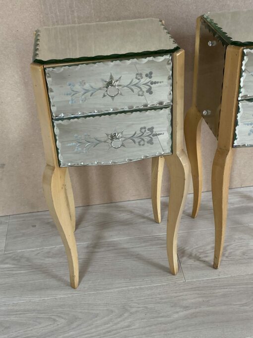 1950/70′ Paire De Chevets Art Deco Miroir – Image 16