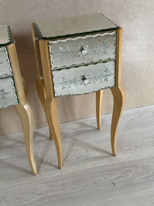 1950/70′ Paire De Chevets Art Deco Miroir – Image 15