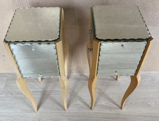 1950/70′ Paire De Chevets Art Deco Miroir – Image 8
