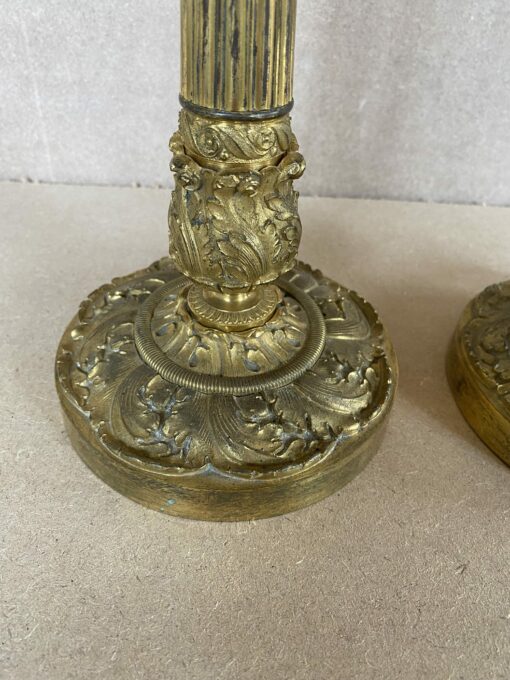 1820/1850 Pair Of Candlesticks  Restoration Period Vegetal Decor - Image 3