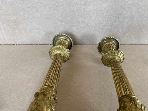 1820/1850 Pair Of Candlesticks  Restoration Period Vegetal Decor - Image 10