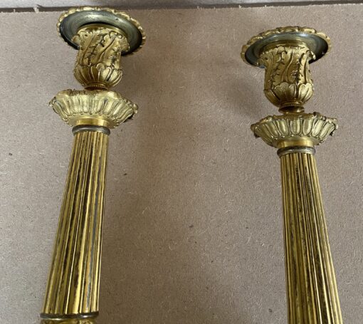 1820/1850 Pair Of Candlesticks  Restoration Period Vegetal Decor - Image 14