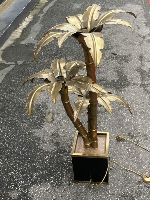 1970′ Palm Tree Floor Lamp, Brass By Barbier, Maison Jansen 3 Heads Brutalist Style H: 100 cm - Image 13