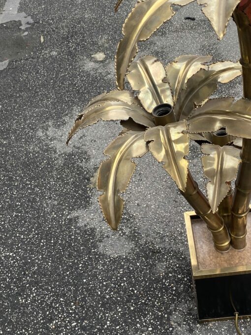 1970′ Palm Tree Floor Lamp, Brass By Barbier, Maison Jansen 3 Heads Brutalist Style H: 100 cm - Image 12