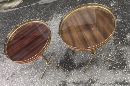 1970′ Pair Of Bronze Tripod Pedestal Tables With Bamboo Model Gallery Maison Baguès - Image 11