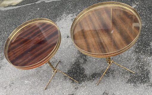 1970′ Pair Of Bronze Tripod Pedestal Tables With Bamboo Model Gallery Maison Baguès - Image 10