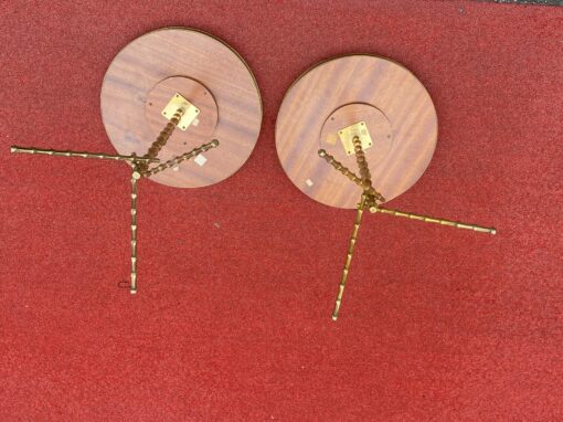 1970′ Pair Of Bronze Tripod Pedestal Tables With Bamboo Model Gallery Maison Baguès - Image 5
