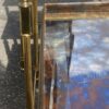 1970′ Série de 3 Tables Gigognes Maison Baguès en Bronze Doré, 3 Plateaux Miroirs Oxydés Vieillis Couleur Rouille et Montants Cannelés – Image 6